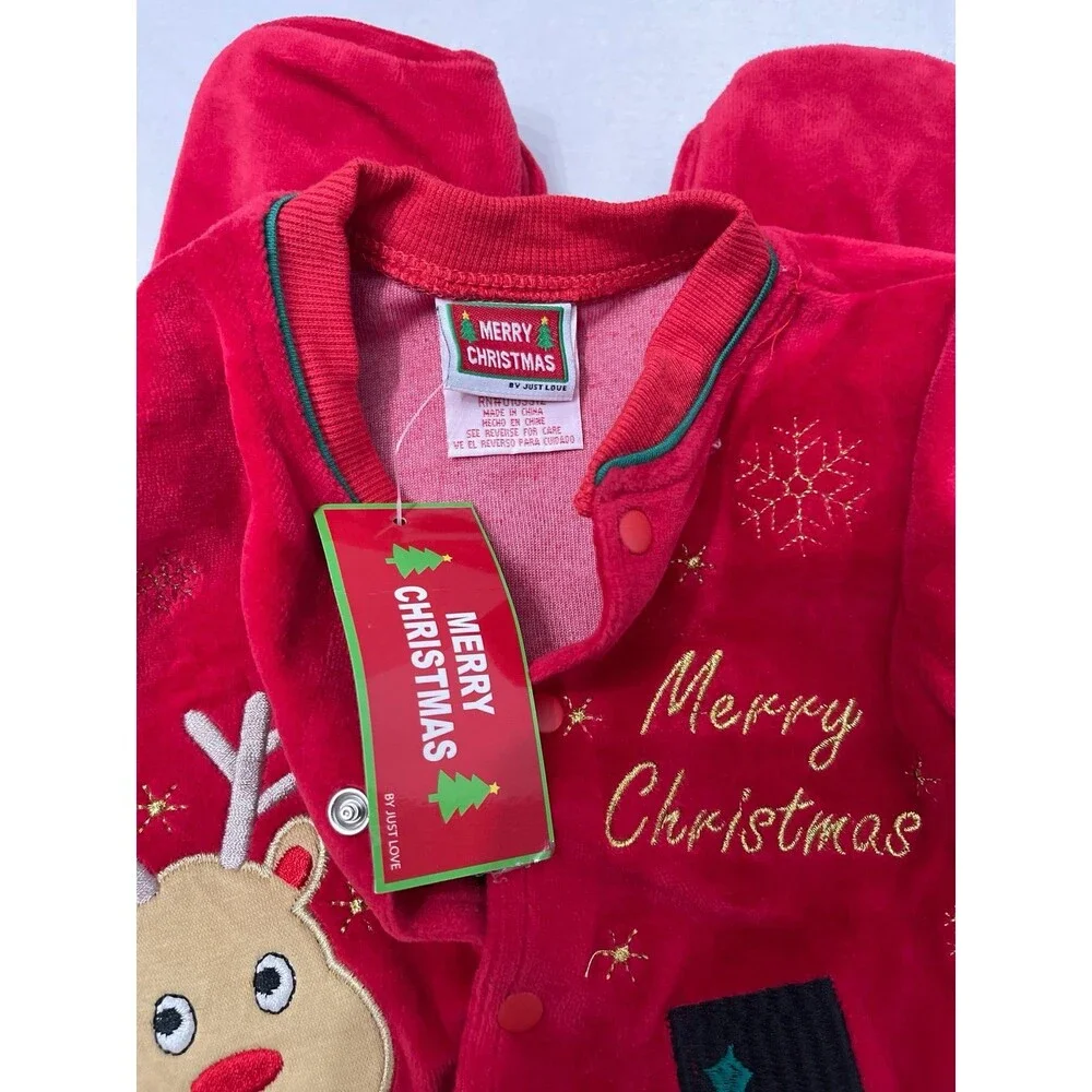 Merry Christmas by Just Love Footies Size 3-6 M New With Tag